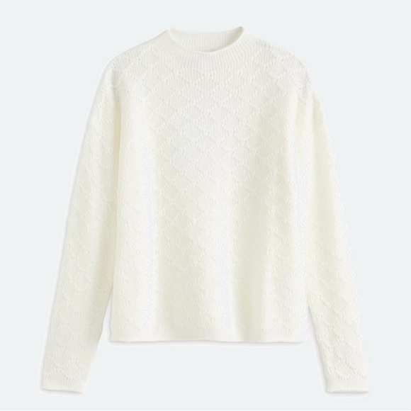 Lety & Me off white cable mock neck sweater. Off white. Sz Medium - Picture 1 of 8